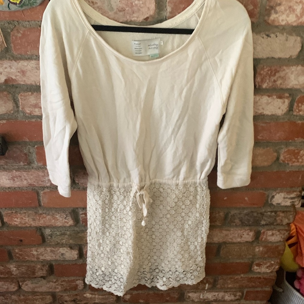 Anthropologie Saturday Sunday Tunic Ceridwen Lace Ivory Dress Small